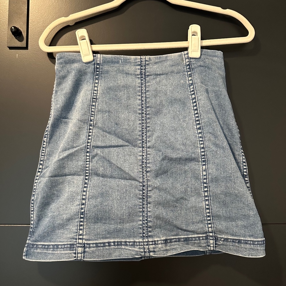 Free People denim mini skirt